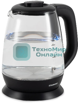 Чайник электрический Starwind SKS3036 1.7л. 2200Вт черный корпус: стекло
