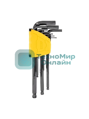 Набор шестигранных ключей с шаром удлиненных Deli DL232209H 9 шт Материал CR-V. Спецификация: 1,5,2,2,5,3,4,5,6,8,10мм, пластиковый держатель