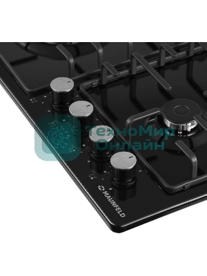 Газовая варочная панель Maunfeld EGHE.64.3STS-EB/G, 4 конфорки, эмалированная сталь, черный