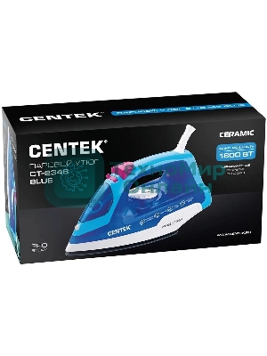 Утюг Centek CT-2348 синий/белый, 1600 Вт, 20 г/мин, 80 г/мин, 200 мл