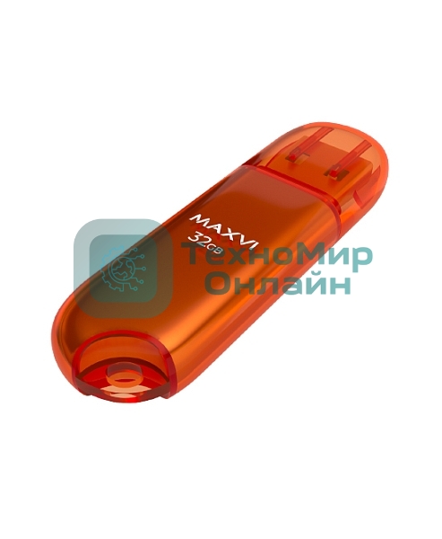Флешка USB Maxvi P1 orange (FD32GBUSB20C10P1), 32Gb, USB 2.0, R/W 15/5, оранжевый