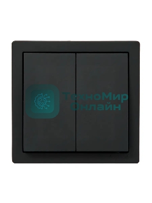 Выключатель 2-клав. LETO черный бархат LEZARD 752-4200-101