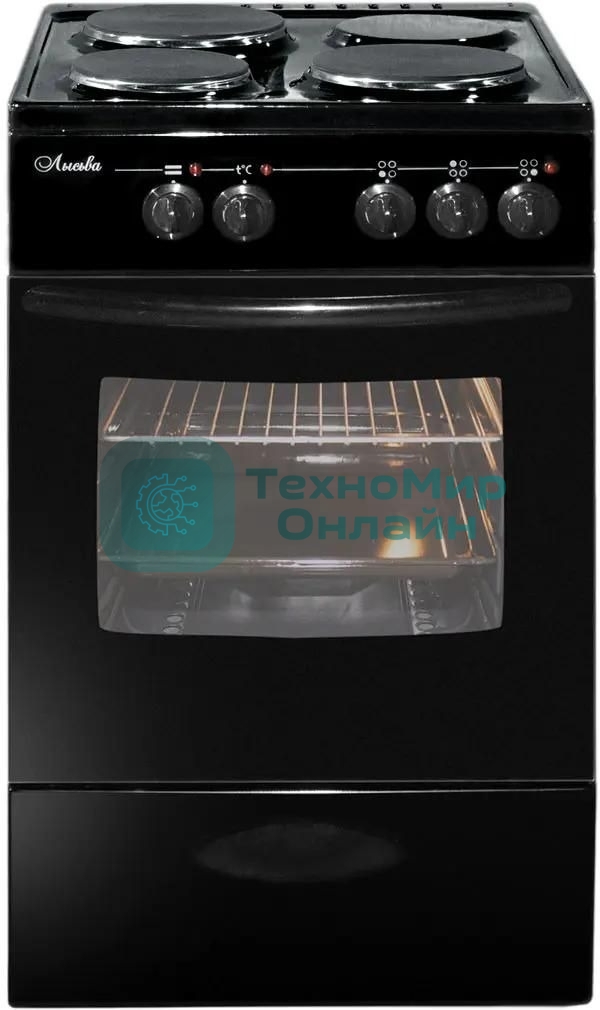 Плита электрическая Лысьва ЭП 301 СТ черный, конфорок 3 электрических, духовка 57 л, 50 см x 84 см x 60 см