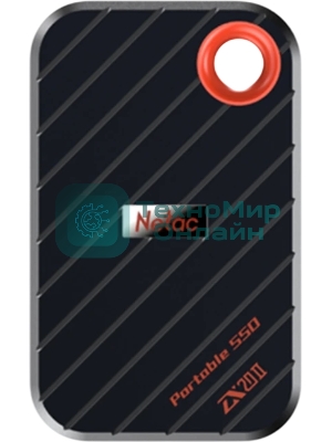 Внешний SSD Netac ZX20 II, 1TB, USB 3.2 Gen 2x2 Type-C, R/W 2000/1800, черный