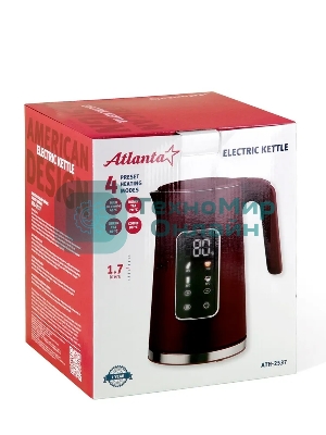 Чайник электрический Atlanta ATH-2537 бордовый