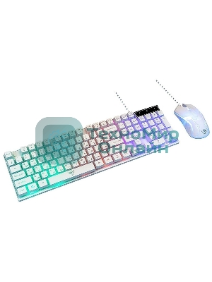 Комплект клавиатура+мышь Nakatomi KMG-2305U проводной, USB, 1600 DPI, белый