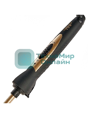 Щипцы для завивки волос DELTA LUX DL-0637 черный/золотой, 10 мм, 180 °C, 1 режим