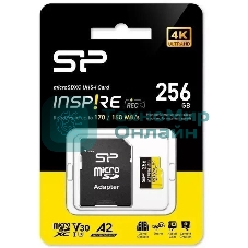 Флеш карта microSDXC 256Gb Silicon Power SP256GbSTXLA2V1NSP Inspire V30 A2 + adapter