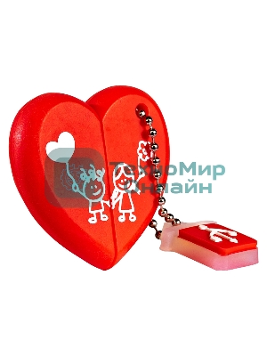 Флешка USB Smartbuy Wild Heart (SB32GbHeart), 32Gb, USB 2,0, R/W 25/15, красное Сердце