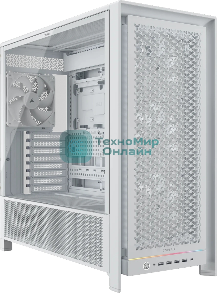 Корпус Corsair Frame 5000D RS White, Midi-Tower, белый, 4 x 1