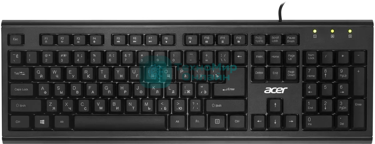 Клавиатура проводная Acer OKW120, USB, черный