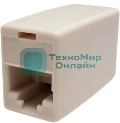 Адаптер Suprlan 10-0337-1, проходн. Keystone RJ45 кат.5E UTP, бежевый