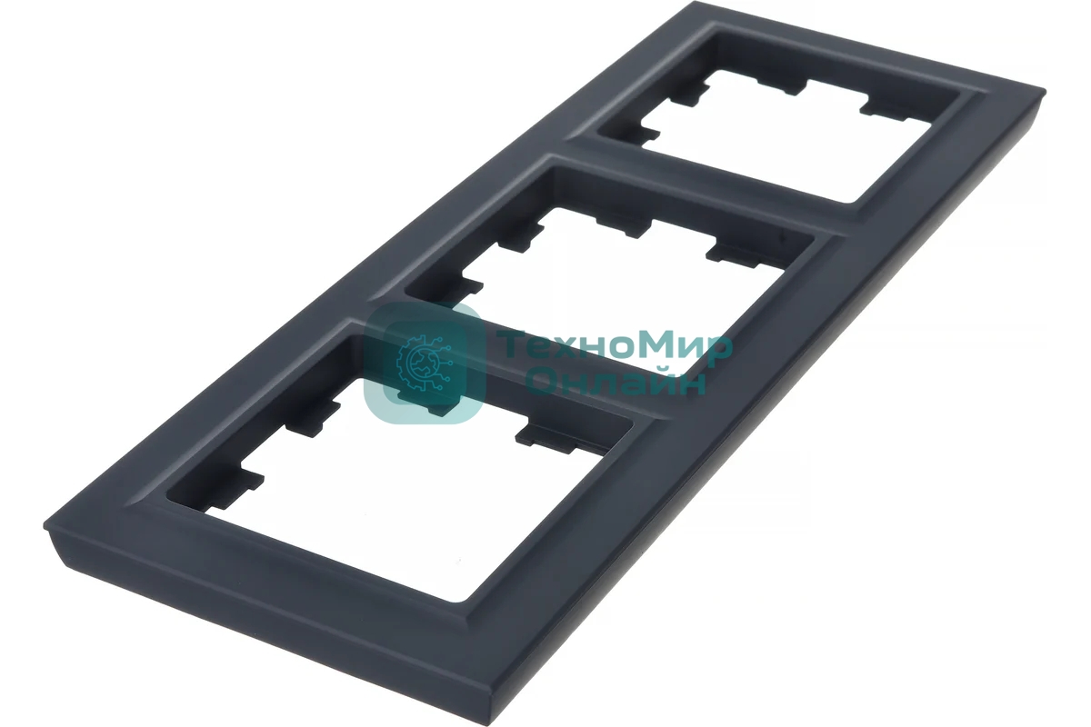 Рамка 3-местная IEK BRITE РУ-3-БрГ графит