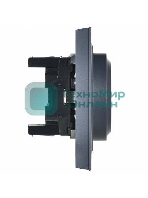 Розетка 2-местная IEK BRITE РС12-3-БрМ с заземлением, без защитных шторок, 16А в сборе, маренго