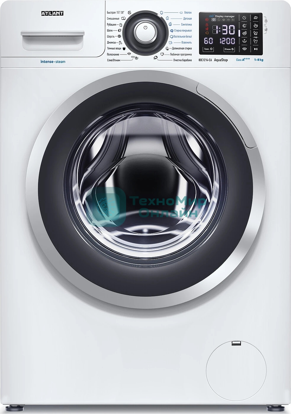 Стиральная машина Atlant СМА-80С1214-СА-01 белый, загрузка фронтальная 8 кг, 1200 об/мин, класс: A+++