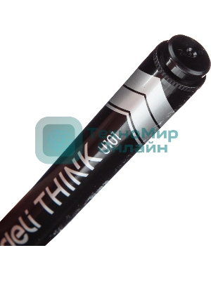 Маркер перманентный Deli Think EU10120, скошенный пишущий наконечник, 2-5мм, черный