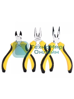 Набор плоскогубцев Deli DL103201-3 (комбинированные плоскогубцы 115мм, удлиненные плоскогубцы 125мм, диагональные бокорезы 110мм, двухкомпонентная ручка)