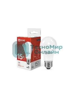 Лампа светодиодная IN HOME 4690612020273 LED-A60-VC 15 Вт 230В E27 4000К 1430 лм