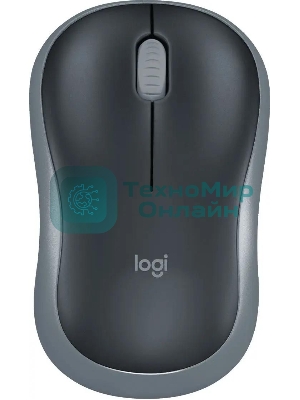 Мышь беспроводная Logitech M185 серый/черный, 1000 dpi, радиоканал, USB, кнопки - 3