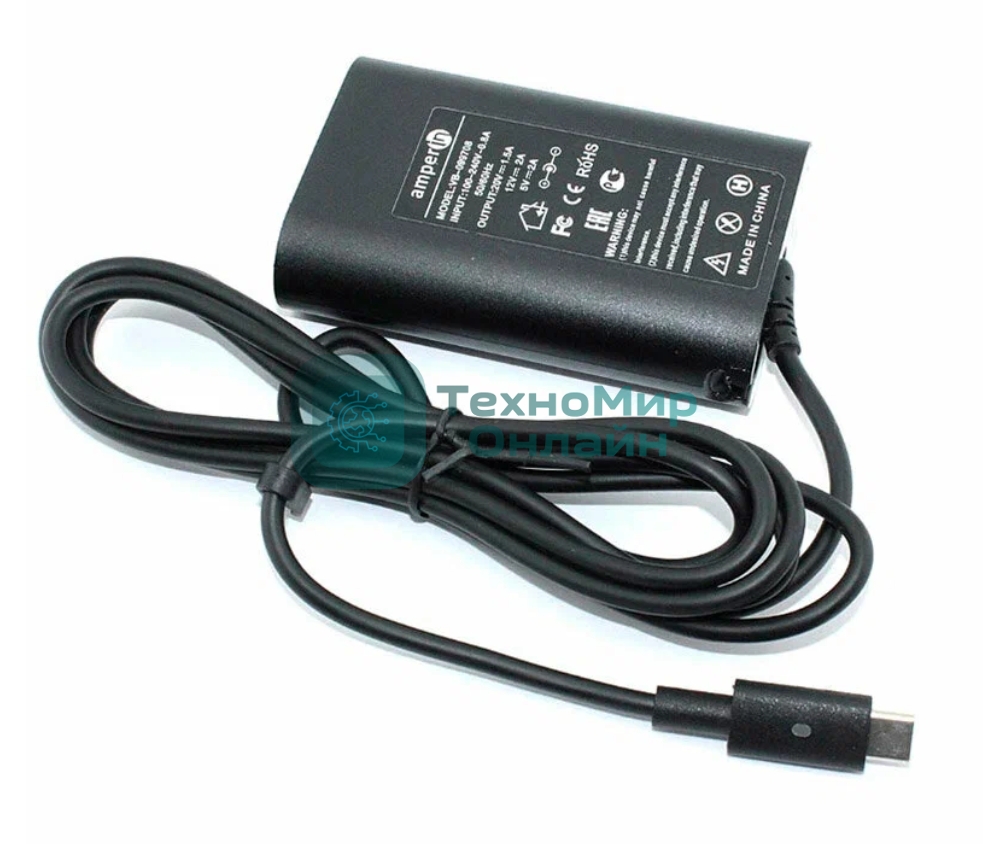 Блок питания (сетевой адаптер) Amperin 5V 3A - 20V 1,5A 30W Type-C, тонкий корпус
