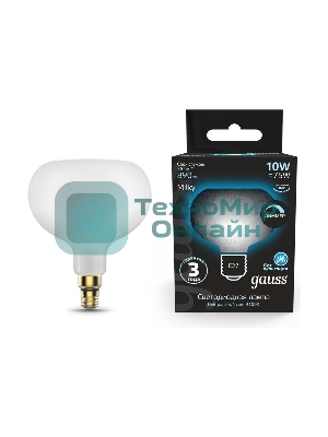 Лампа cветодиодная Gauss Filament А190 10W 890lm 4100К Е27 milky диммируемая LED