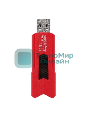 Флешка USB Smartbuy STREAM Red (SB16GbST-R3), 16Gb, USB 3.0, R/W 75/30, красный/черный