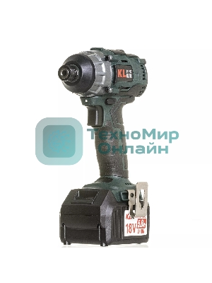 Профессиональный бесщеточный винтоверт аккумуляторный KLPRO KLDV18B-50 (18В, Li-ion-2шт, 5.0Ач, 180Нм, 2 скорости, подсветка,З/У,в кейсе)