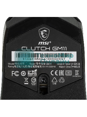 Мышь проводная MSI Clutch GM11 черный, 5000 dpi, USB, кнопки - 6