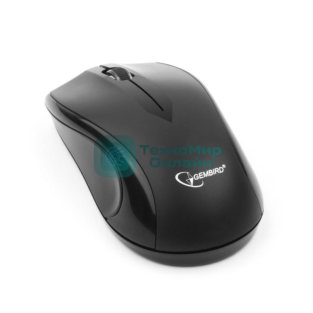 Мышь беспроводная Gembird MUSW-320 черный, 1000 dpi, радиоканал, USB, кнопки - 3