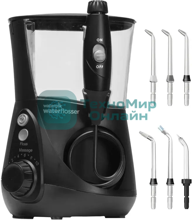 Ирригатор Waterpik WP-662 черный, от сети, 650 мл, 10 режимов