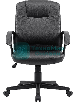 Кресло Defender PARIS черный, экокожа, 120 кг, механизм качания