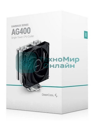 Кулер для процессора DEEPCOOL AG400 черный, 120 мм, алюминий/медь, 2000 об/мин, 31.6 дБ, 4 pin, 220 Вт, 150 мм