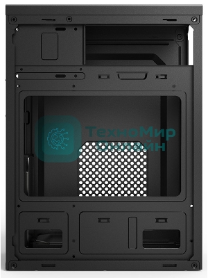 Компьютерный корпус CBR PCC-MATX-MX08-WPSU mATX Minitower MX08, без БП, 2*USB 2.0, HD Audio+Mic, черный