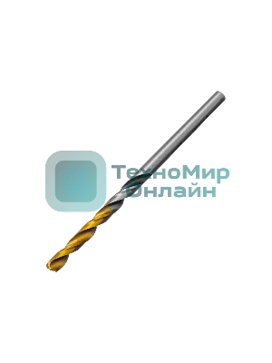 Сверло спиральное по металлу Denzel 3,2 x 65мм, Р6М5, Golden Tip, многогранная заточка, 2 шт.