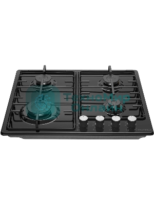 Газовая варочная панель Maunfeld EGHE.64.3STS-EB/G, 4 конфорки, эмалированная сталь, черный