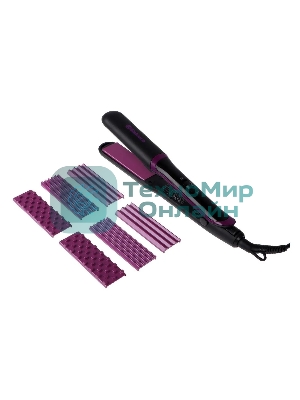 Выпрямитель для волос Sakura SA-4529P черный/фиолетовый, 32 мм, 210 °C, 1 режим