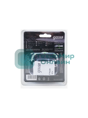 Фонарь налобный Gauss GFL307 черный 3Вт лам.:светодиодный AAAx3