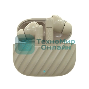 Наушники TWS More choice БВ37 бежевый, внутриканальные, Bluetooth, сенсорное управление, до 4 ч