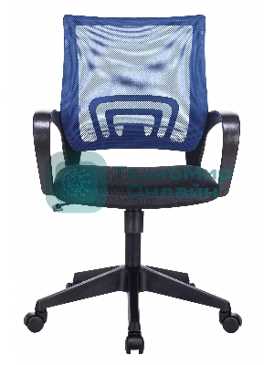 Кресло Бюрократ CH-695N/BL/TW-11 синий/черный, сетка, 120 кг, механизм качания