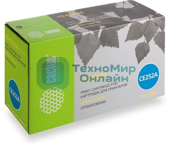 Картридж лазерный Cactus CS-CE252A желтый (7000 стр.) для HP Сolor LaserJet CP3525/CM3530