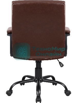 Кресло Defender MADRID коричневый, экокожа, 120 кг, механизм качания