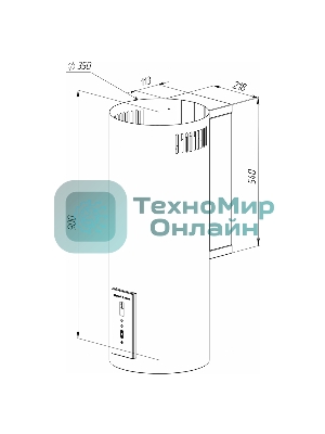 Вытяжка каминная Zigmund & Shtain K 146.4 W белый, 35 см, 1100 куб. м/ч, 60 дБ