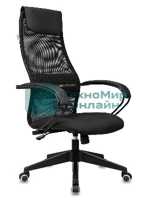 Кресло Бюрократ CH-607 TW-01 черный, сетка, подголовник