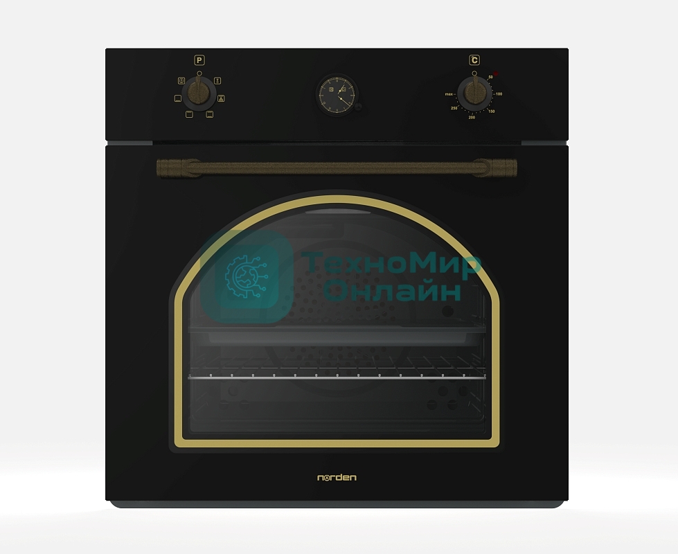 Духовой шкаф электрический NORDEN NRD 6000 BL RUSTIC черный