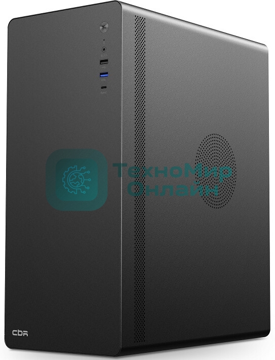 Компьютерный корпус CBR ATX Miditower U500, без БП, 1хUSB 3.0 Type-C, 1хUSB 3.0, 1хUSB 2.0, HD Audio+Mic, черный [PCC-ATX-U500-WPSU