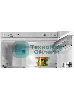 Холодильник BENOIT-344 серебристый металлопласт, с системой онлайн мониторинга двухкамерный 220/124л морозилка снизу, No Frost