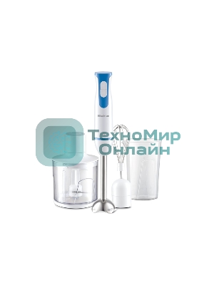 Блендер погружной Blackton Bt HB401S белый-голубой, блендер+миксер+измельчитель 800 Вт