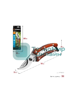 Секатор компактный плоскостной Grinda PRO Line 423417