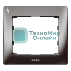 Рамка Legrand 771941 Galea Life на 1 пост тёмный никель (металл)