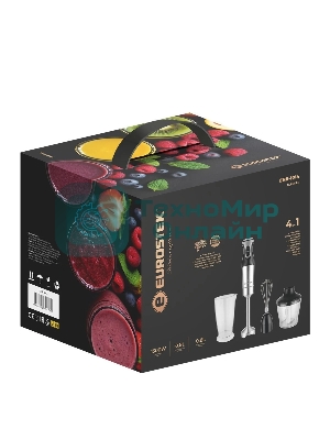 Блендер погружной Eurostek EHB-1014 1500 Вт, 0,8 л, нержавеющая сталь/черный